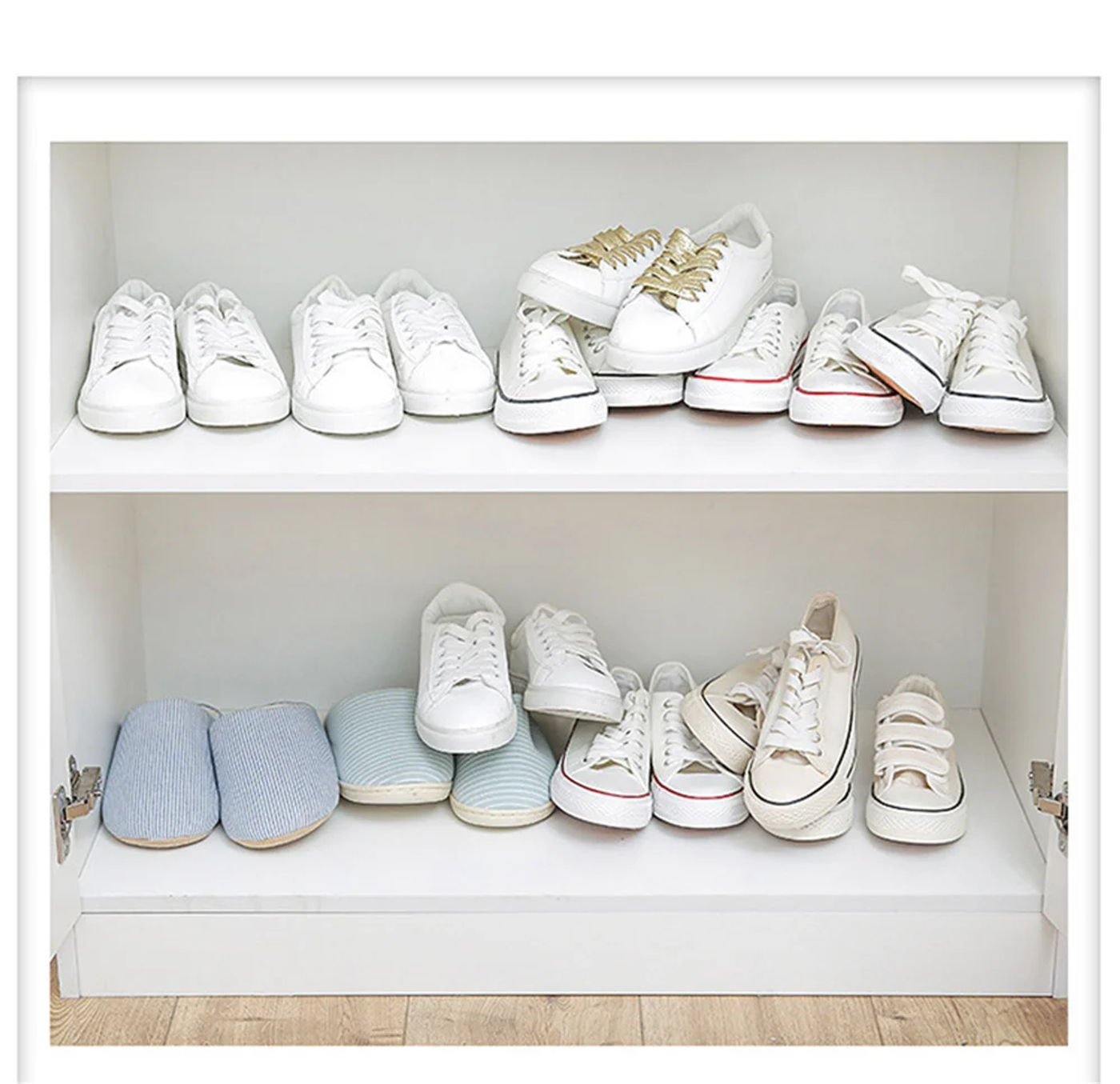 Description Picture 5 of itemShoe Rack Household Storage Shoes Save Space Shelf Double Shoe Support Plastic Integrated Simple Space Economy Shoe Storage Rack