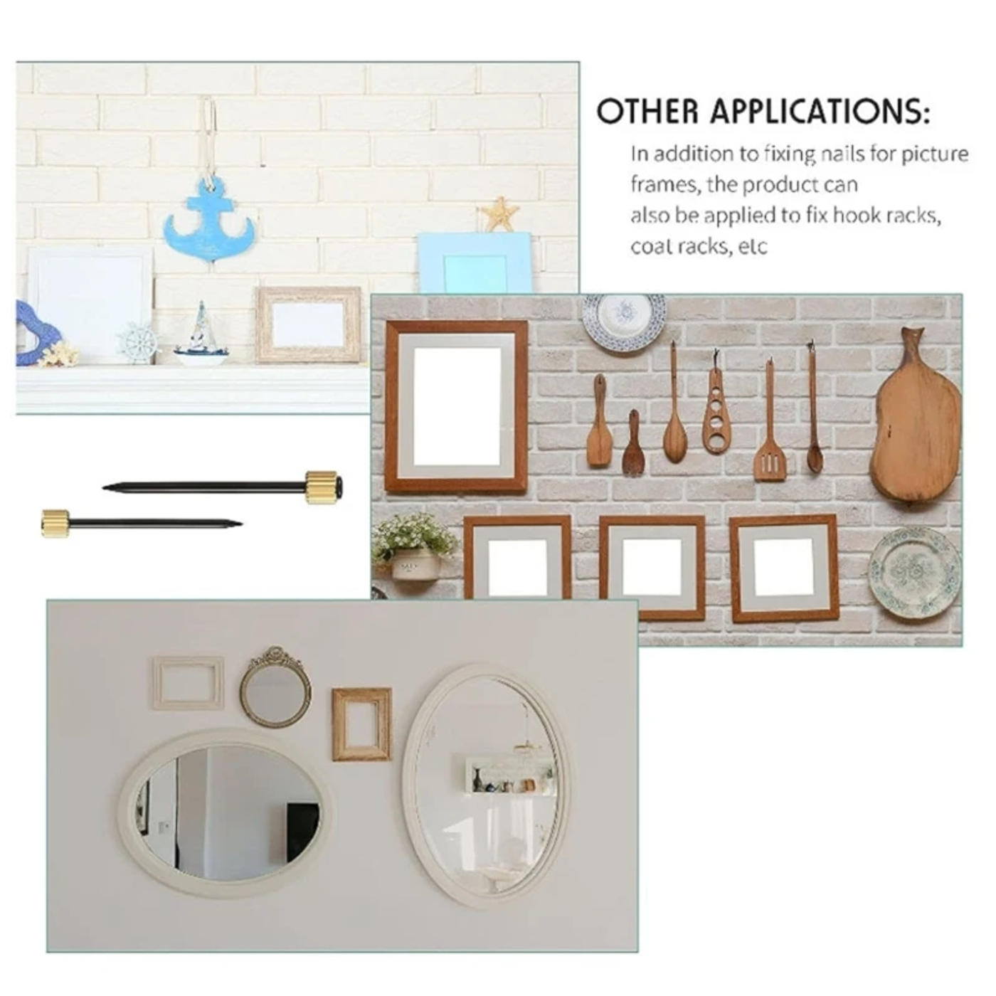 Description Picture 5 of itemPack of 90 Hanging Screws Picture Hanging set Picture Hangers Set Sawtoothes Picture Hangers Wire Screws for Wall Mount