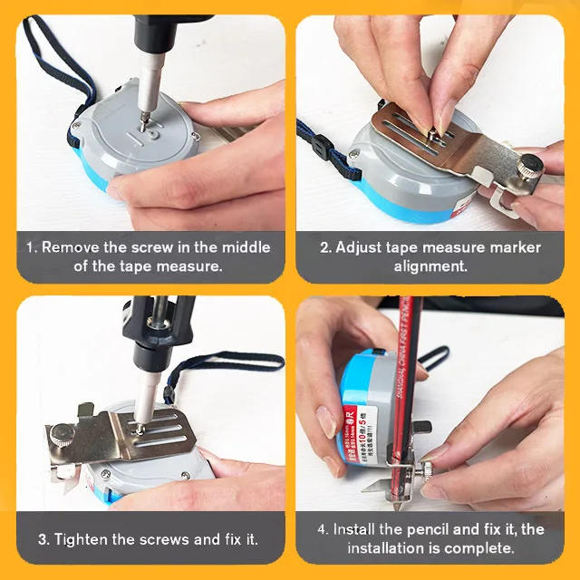 Description Picture 3 of itemTape Measures Fixed Clip Easy To Mark Scribing Drawing Lines Flexible Ruler Position Clamp Measuring Gauging Attachment Tool