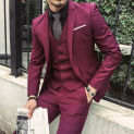 Mens Suit Groom Wear Notched Lapel Business Casual Tailor Made Slim Fit 3 Piece (Jacket+Vest +Pants) Costume Homme