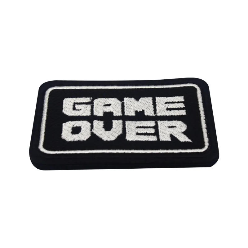 Description Picture 4 of itemGame Over  Button Turn On Off Player Video Games Embroidered Patch Supervisor 1% 100% Battery No Eacape Let's Go Cassette Badge