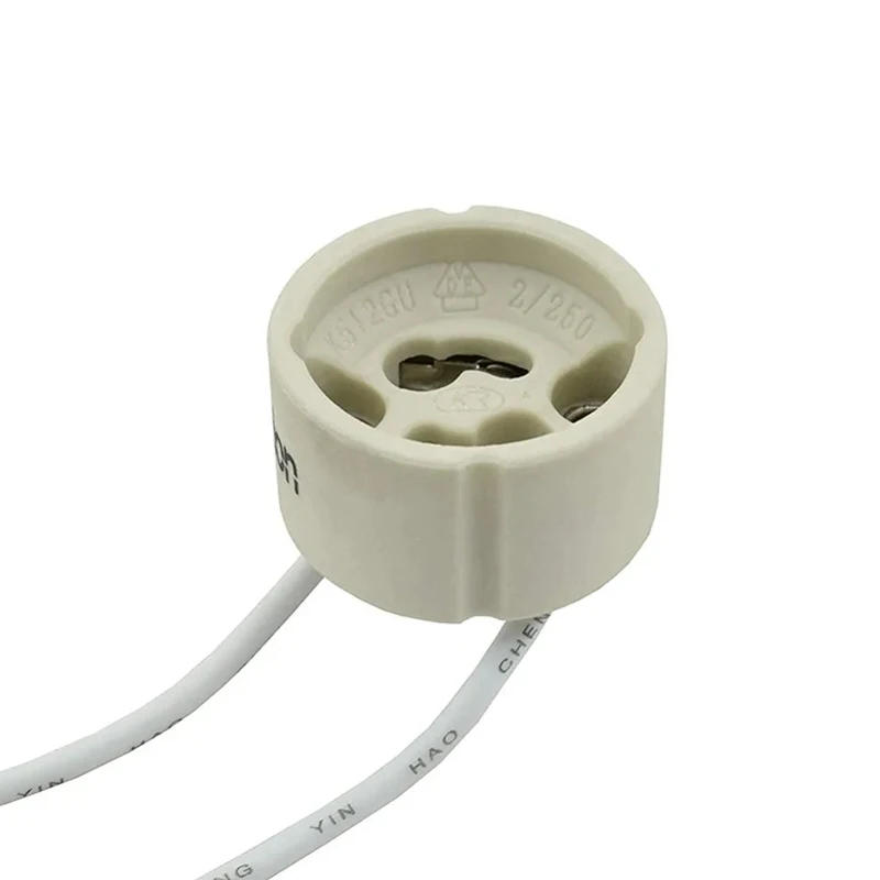 Description Picture 5 of item5pcs/Lot GU10 Lamp Base Ceramic Light Holder Socket Connector Adapter Wire For LED Bulb Stand Chandelier Halogen Leds Accessory