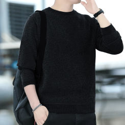 2024 Autumn/Winter Korean Solid Color Men's High Quality Thickened Sweater Men Woolen Sweater Warm Sweater Man Woolen Pullover
