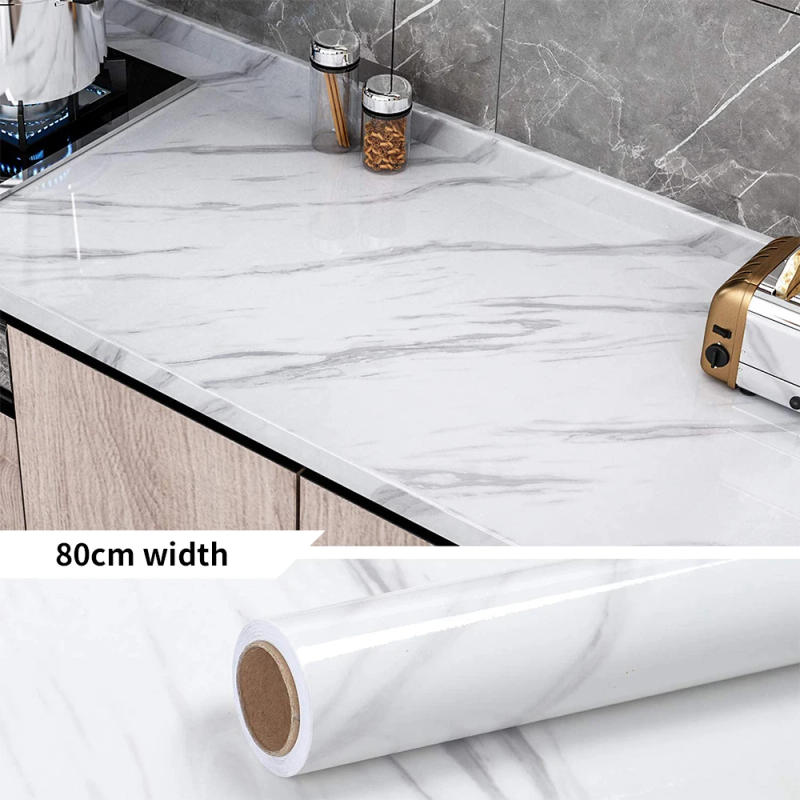 Description Picture 6 of itemThickened Waterproof Heat Resistant Marble Self Adhesive Wallpaper Vinyl Wall Stickers Contact Paper For Kitchen Decorative Film