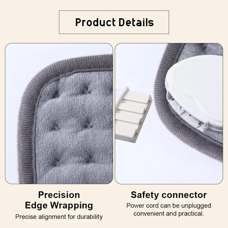 Description Picture 6 of item30x60cm Electric Heating Pad Waterproof Winter Heater Abdomen Shoulder Back Pain Relief Physiotherapy Blanket Warm Mat Sofa Bed