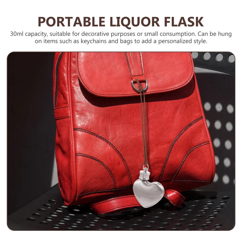Description Picture 3 of itemOutdoor Miniature Hip Flask Kettle Portable Wine Pot Small Hip Flask Heart Shaped Stainless Steel Wine Flask Water Bottle