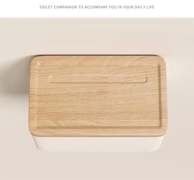 Description Picture 5 of itemWalnut&Beech bathroomWaterproof Wall Mount Toilet Paper Holder Shelf Toilet Roll Paper Tube Storage Rack Storage Box Tray Rack