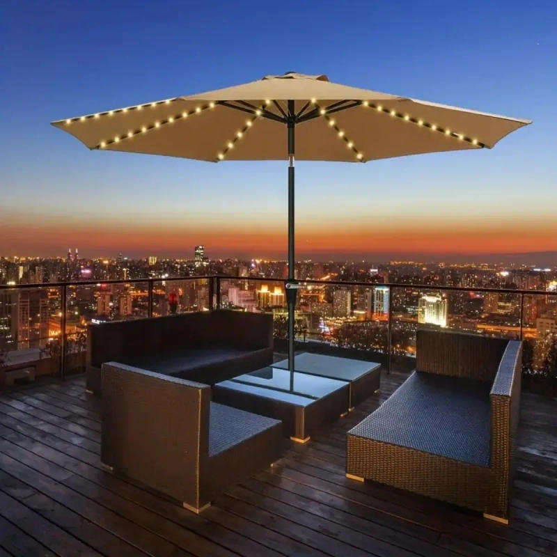 Description Picture 3 of item1PC Patio Umbrella Light with Remote 8 Adjustable Brightness Modes Outdoor Waterproof 104 LED Light Battery Operated For Beach