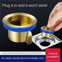 All-copper Floor Drain Core Floor Shower Drain Stopper Insectproof Anti-odor Deodorization Toilet Kitchen Bathroom Toilet Sewer