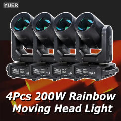 4Pcs/lot 200W LED Moving Head Light Beam+Spot+18 Rotating Prisms+Rainbow Effect Dj Dmx Stage Light Effect Light Disco Dj Bar