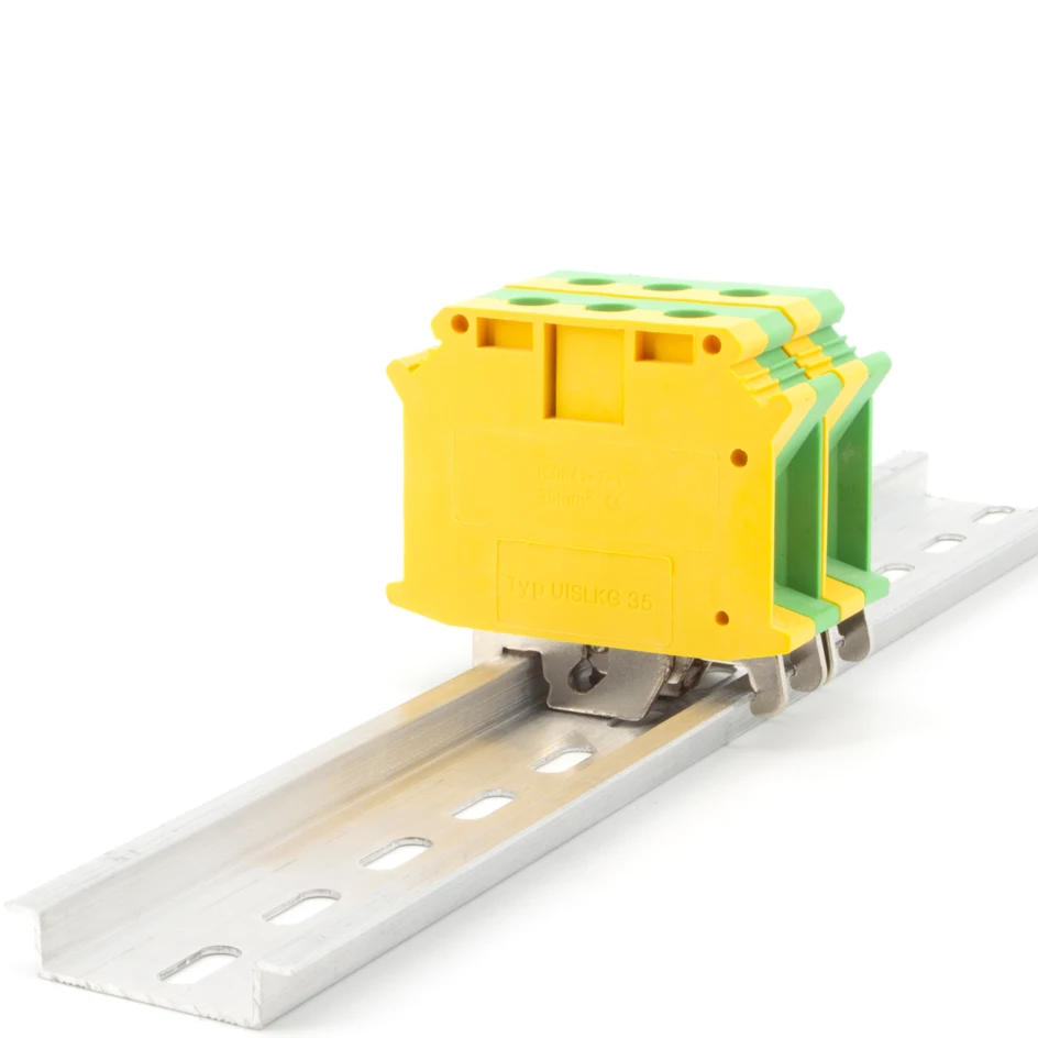 Description Picture 5 of item1 Pcs UISLKG-35-PE Din Rail Terminal Blocks Ground  Earth Universal Class Connector Screw Terminal Block UISLKG35 UISLKG 35 PE