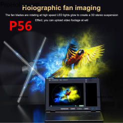 P56 3D Hologram Advertising Projector Wifi Led Sign Holographic Lamp Player Remote Display 3D Fan Hologram Logo Light Display