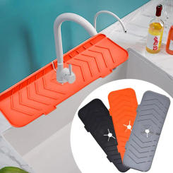 Splash-proof Foldable Faucet Mat Reusable Drain TPR Soap Dispenser Tray Sink Drying Pad Kitchen Sink Accessories