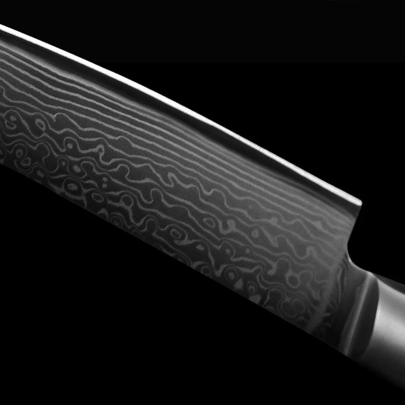Description Picture 6 of item67 Layer Damascus Steel Japanese Kitchen Knives Handmade Forged Chef Knife Meat Cleaver Professional Sushi Knife Cooking Tools