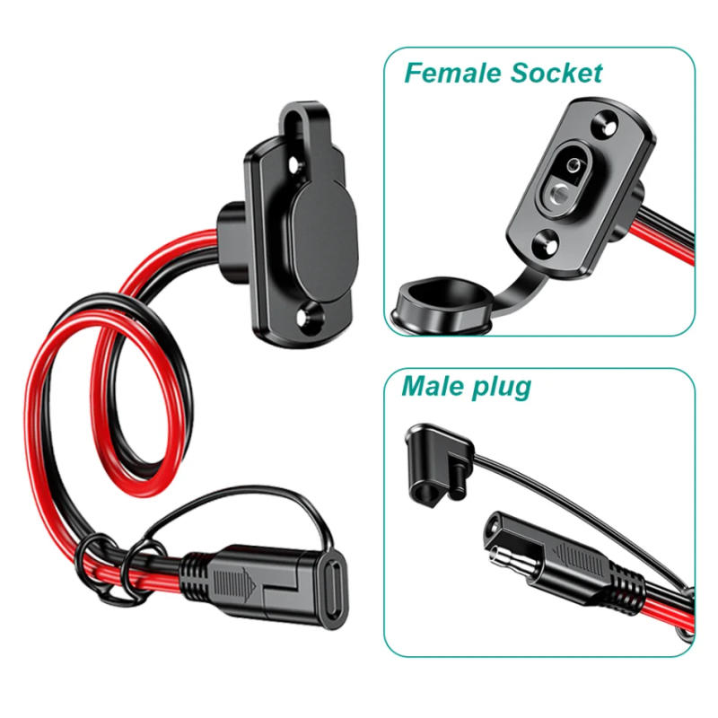 Description Picture 6 of item12AWG 30CM Power Automotive Extension Cable SAE Male Female Plug Wire Connector Cable Car Battery Solar Cell Connection Transfer