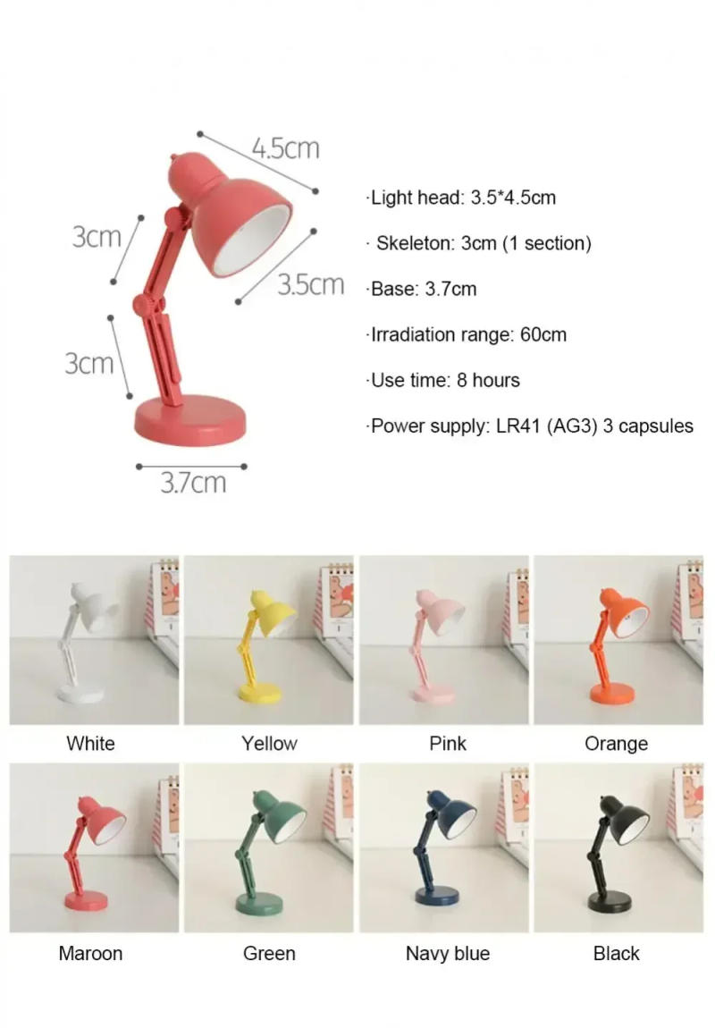 Description Picture 4 of itemLD02 Mini Table Lamp Foldable Night Book Lamps Computer Eye Protections For Night Study Travel Portable Magnetic 2W Table Lamp