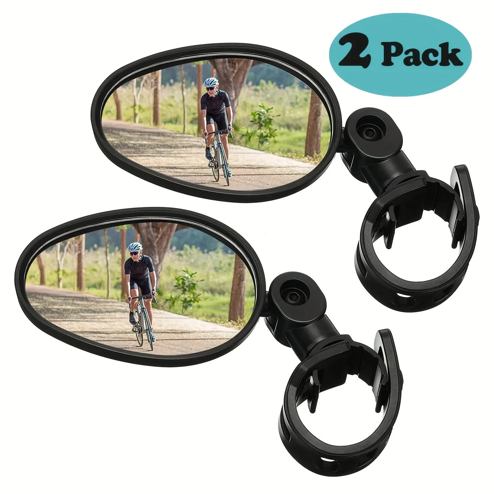 Description Picture 2 of item1/2PC Bike Mirror 360 Degree Adjustable Rotatable Handlebar Mirror Wide Bycicle Accessories Cycling Rear View Mirror Accesorios