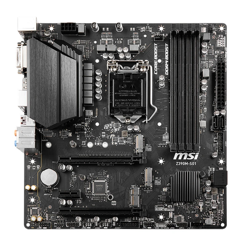 Description Picture 2 of itemNew Original MSI Z390M-S01 LGA 1151 Desktop motherboard DDR4 ram 64G Intel Z390 PCIE 3.0 Core i7-8086K i3-9300T cpus M.2 USB3.1