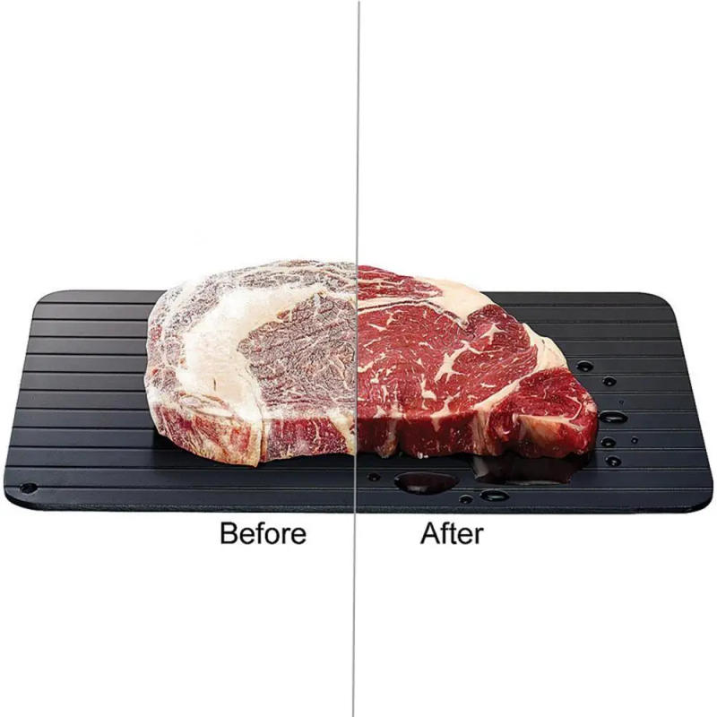 Description Picture 2 of itemLMETJMA Fast Defrosting Tray Aluminium Alloy Thaw Food Defrosting Tray Frozen Meat Fish Food Tray With Brush Meat Tools KC0044