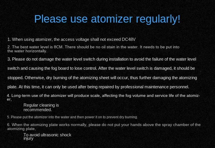 Description Picture 2 of itemDC48V Ultrasonic 5-head Atomizing Plate 2.5L/H Humidifier Disinfection Robot Spray Module Anti-corrosion Disinfection Atomizer