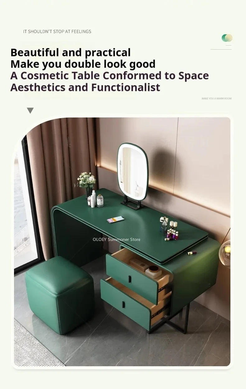 Description Picture 3 of itemVanity Makeup Desk Bedroom Furniture Furniture Bedroom Storage Cabinet Set Shoe Organizer Table Modern Aesthetic Room Desk