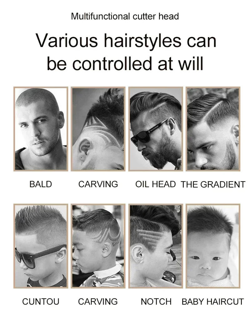 Description Picture 5 of itemT9 Hair Clipper Beard Shaving Body Hair Trimmer Clippers Electric Hair Cutting Machine Professional Barber Men Trimmer Shaver