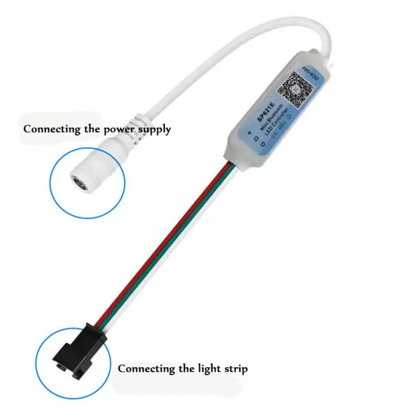 Description Picture 3 of itemPiexls Music Bluetooth App Controller Addressable SP621E Light Controller DC5-24V 3 PIN for WS2812B WS2811