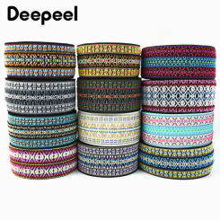 2/5M Deepeel 50mm Jacquard Elastic Band Ethnic Ribbon Luggage Clothes Pants WaistBelt Decor Binding Tape DIY Sewing Accessories