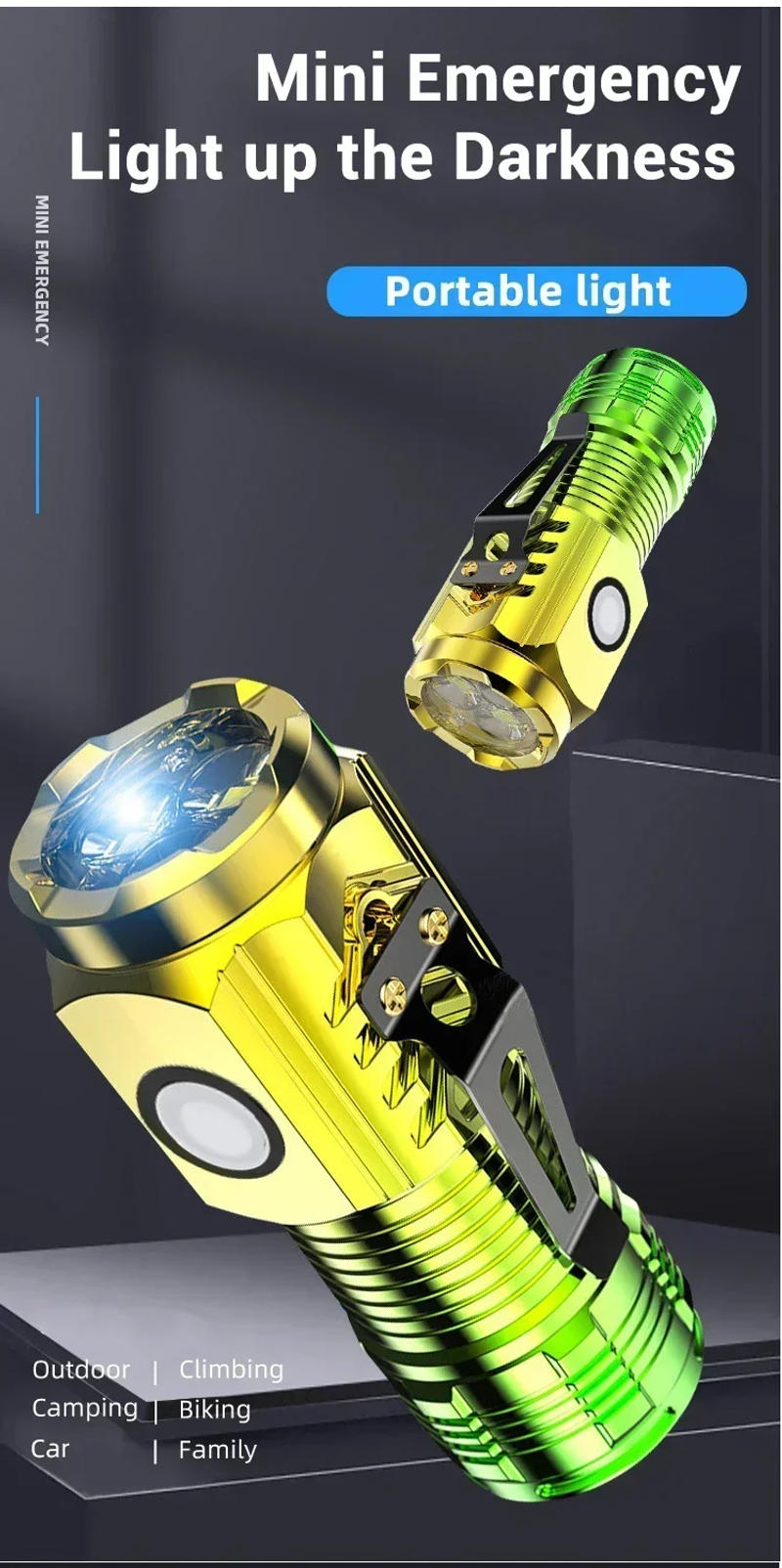 Description Picture 2 of itemKDULIT Mini Ultra Bright LED Flashlight 3*SST20 Led Rechargeable Emergency Pocket Torch Outdoor Camping Hunting Flash Light