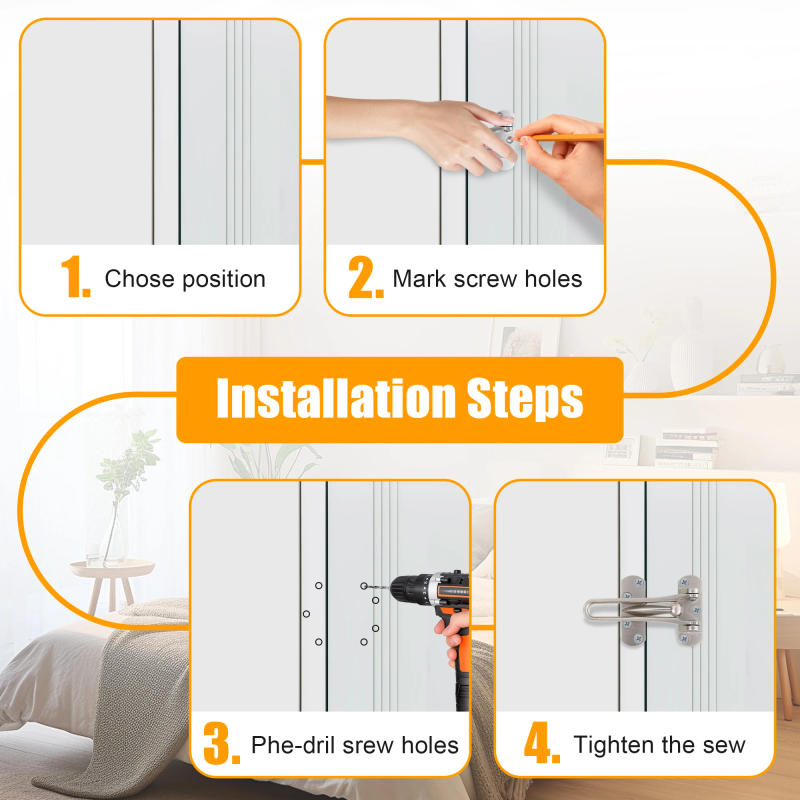 Description Picture 4 of itemEasy-to-Install Door Chain Lock For Improved Home Security Upgrade Home Security Door Buckle Stylish