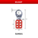 Red Industrial safety lockout Hasps Six Hole steel Lock Steel Hook with Plastic Coated Body Hardware