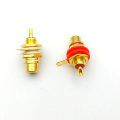 100 pcs Gold Plated RCA Jack Panel Mount Chassis Socket connector
