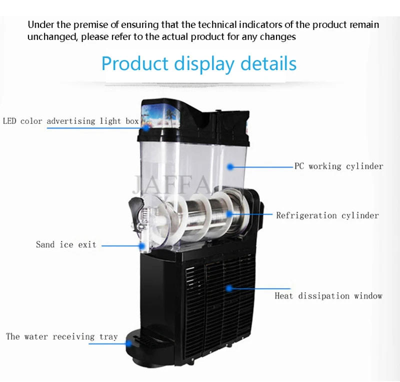 Description Picture 6 of itemElectric Cube Ice Shaver Granizing Machine 226Kg/H Commercial Snow Cone Chopper Home Slush Crusher Blender Flake Maker
