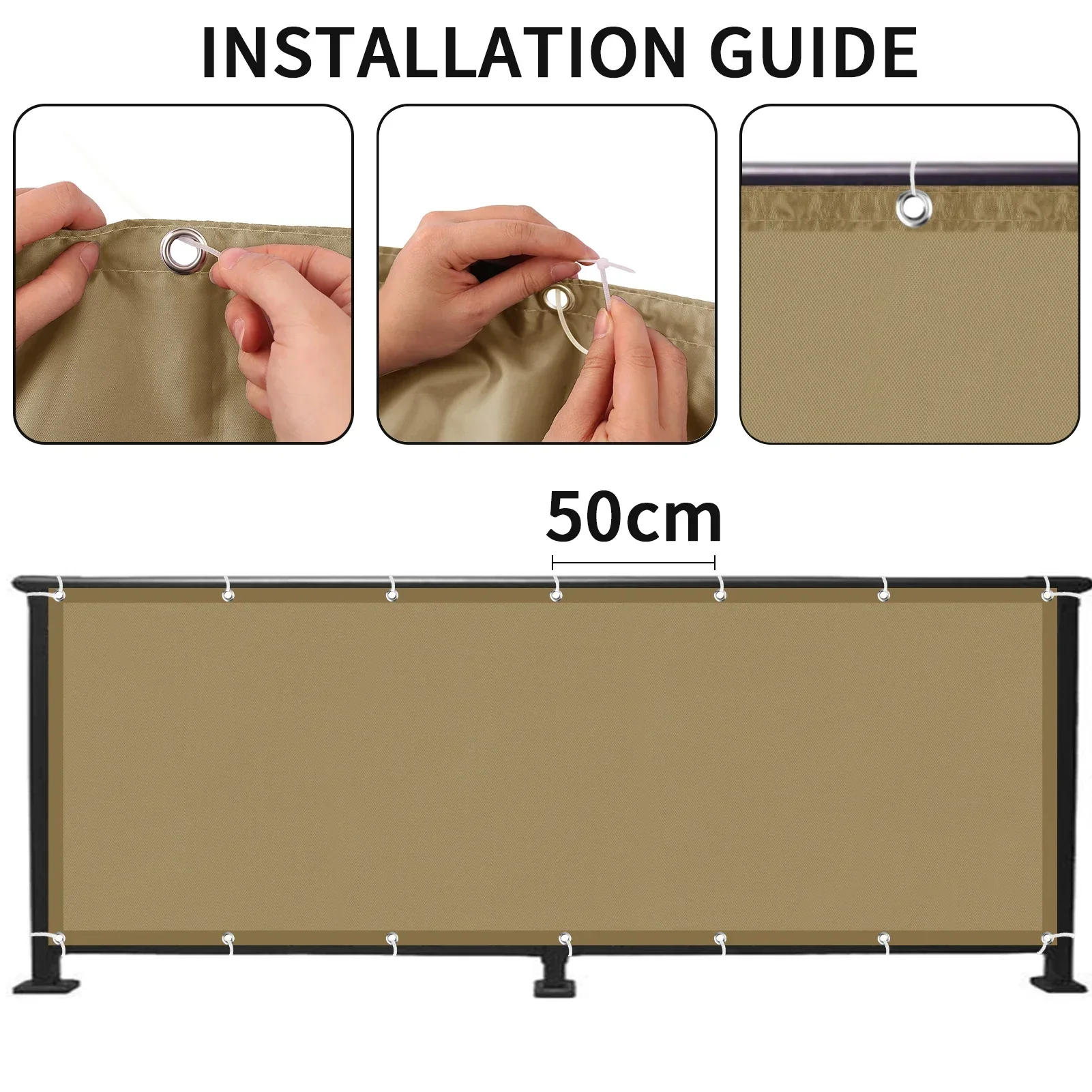 Description Picture 4 of itemBalcony Privacy Screen Fence Cover UV Protection Weatherproof Waterproof Windscreen for Apartments Patio Outdoor Backyard Porch