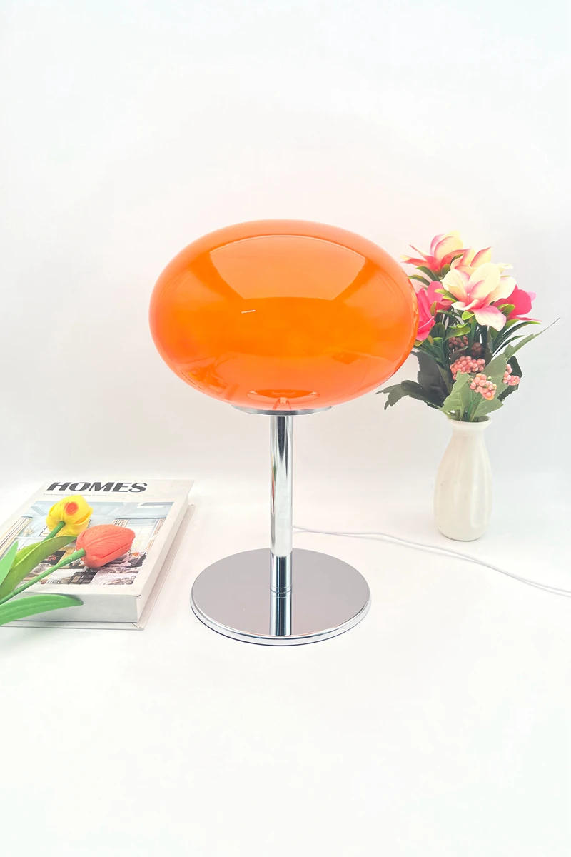 Description Picture 2 of itemItaly Designer Lollipop Table Lamp Girl Bedside Lamps Bedroom Cream Glass Lamp Modern Home Decor Children Room Night Lighting