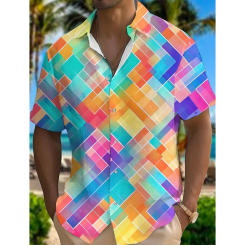 Men's Casual Shirt Hawaiian Shirt Men Summer 3d Print Casual Short Sleeved Shirt For Men Clothing Breathable Shirts