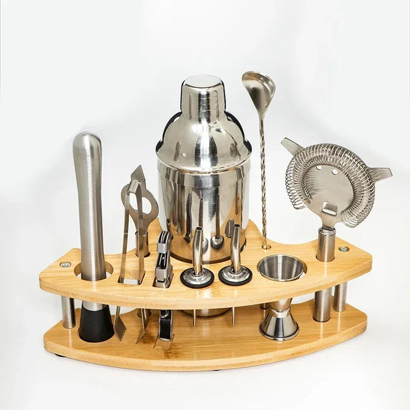Description Picture 4 of itemCocktail Shaker Set Stainless Steel Bartender Kit Cocktail Mixer Wine Martini Boston Shaker Party Bar Tools 3/6/9/11pcs