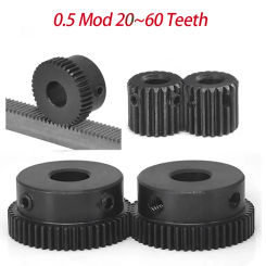 0.5 Mod 45# Steel Spur Gear With Steps 0.5M Pinion Gear 0.5 Motor Gear Parts Accessories 20/22/24/25//26/28/30/32/34/36-60Teeth