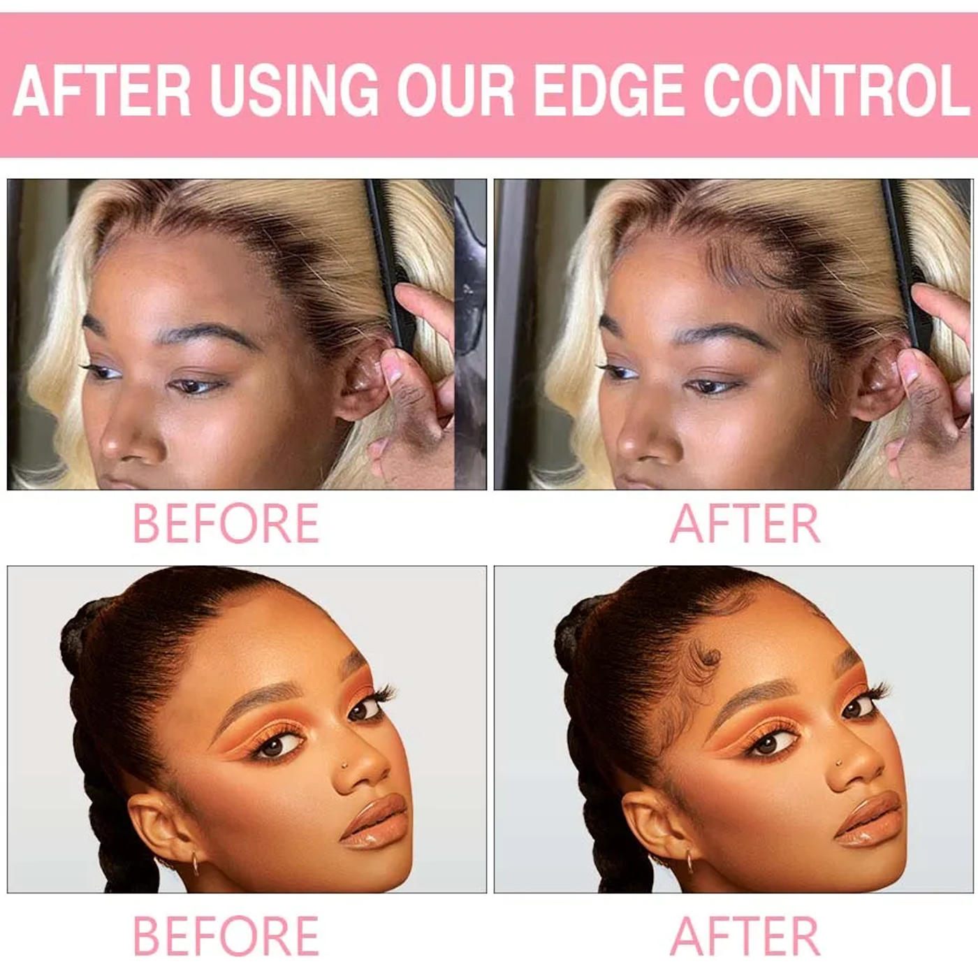 Description Picture 6 of itemLockmio 4oz Edge Control Gel No White Residue Anti Frizz Pomade for Finishing Baby Hairs Strong Hold Wax for Slick Sleek Bangs