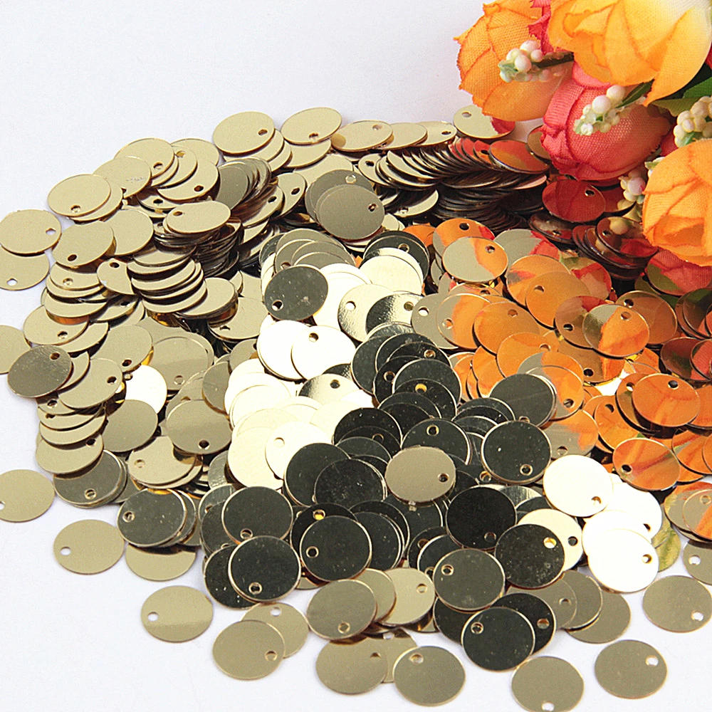 Description Picture 3 of itemGold Sequin 3mm 4mm 5mm 6mm Flat Cup Round Loose Sequins for Crafts Sewing Decoration DIY Accessory Lentejuelas Para Coser