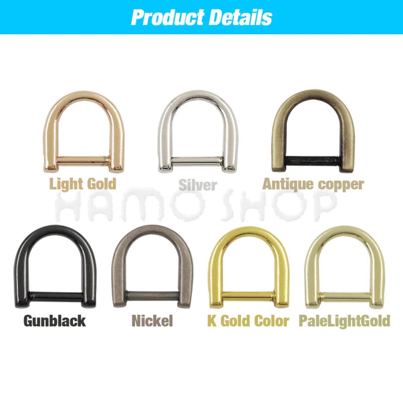 Description Picture 3 of item1pcs 10mm-20mm Metal D Ring Buckle Shackle Clasp Detachable Open Screw For Leather Craft Bag Strap Belt Handle Shoulder Webbing