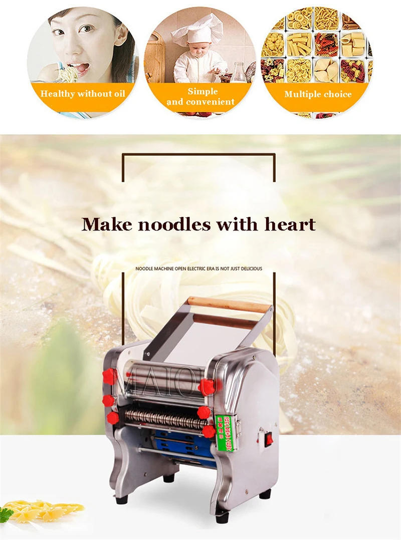 Description Picture 3 of itemHousehold Small Electric Dough Press Commercial Dough Machine Stainless Steel Dumpling Wrapper Machine Noodle Maker Automatic