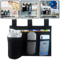 Bedside Storage Bag Hanging Bed Controller Glasses Holder Bathroom Bedroom Organizing Pouch Multi-pocket Storage Organizer