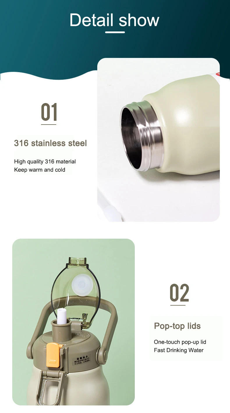 Description Picture 5 of itemLarge Capacity Thermo Bottle Portable Thermal Mug Thermos Water Bottle Tumbler Thermoses Outdoor Stainless Steel Therma