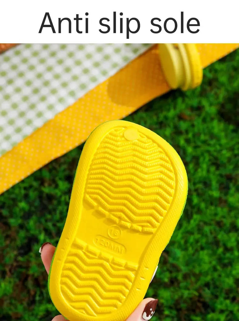 Description Picture 6 of itemSummer Kids Sandals Hole Children's Shoes Slippers Soft Anti-Skid Cartoon DIY Design Hole Baby Shoes Sandy Beach For Boys Girls