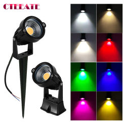 6PCS Outdoor LED Garden Lawn Light 5W 7W Landscape Lamp Spike Waterproof DC12V Path Bulb Green Spot Lights 220V 110V 10W 12W 15W
