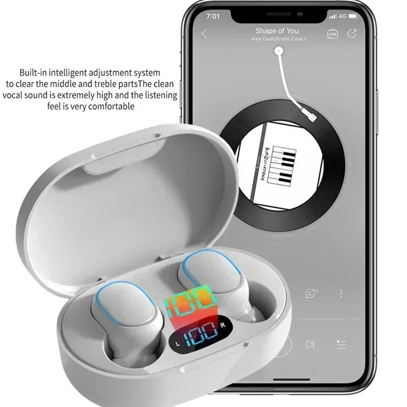 Description Picture 4 of itemOriginal E7S Wireless Bluetooth Headset with Mic LED Display Earbuds for iPhone Xiaomi TWS Earphone Bluetooth Headphones earbuds