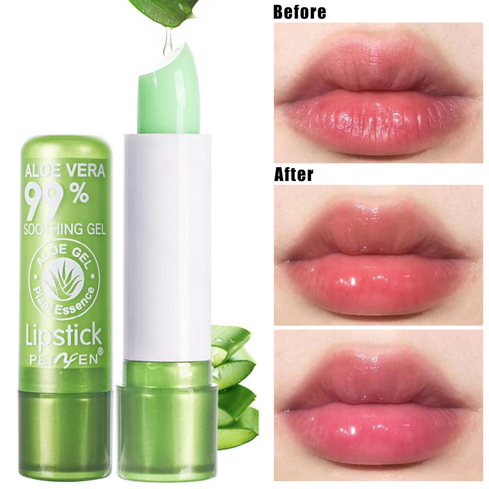 Description Picture 3 of item1pcs Waterproof Color Changing Lipstick  Long Lasting Not Easy To Fade Aloe Vera Lipstick Moisturizing Color Nourishing Lip Balm