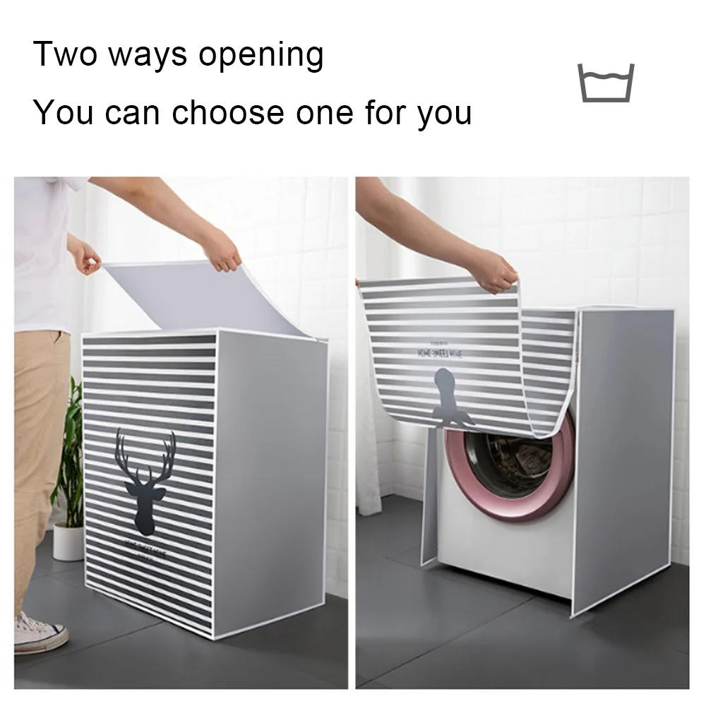 Description Picture 4 of itemWaterproof Washing Machine Cover Home Polyester Roller Laundry Silver Coating Dustproof Case Cover Household Protective Cover1pc
