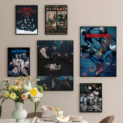 KPOP S-Stray K-Kids Movie Sticky Posters Whitepaper Sticker DIY Room Bar Cafe Posters Wall Stickers